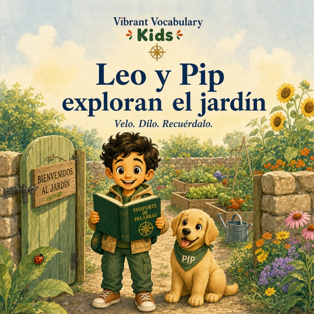 Leo y Pip exploran el jardín